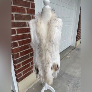 Dolce Cabo Real Rabbit Raccoon Fur Vest Size Medium